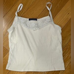 Brandy Melville Cream Lace Trim Tank Top